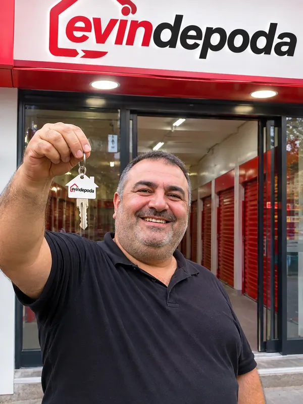 Depo anahtarını teslim alan mutlu müşterimiz